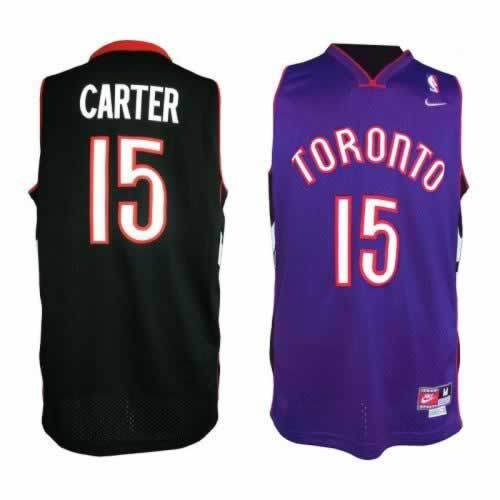 NBA Toronto Raptors 15 Vince Carter New Revolution 30 Swingman Soul Throwback Purple Black Jersey